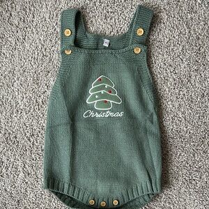 Boutique Christmas Tree Knit Romper